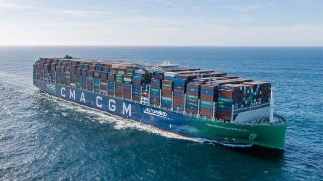 CMA CGM의 LNG추진 컨테이너선. 사진 : CMA CGM